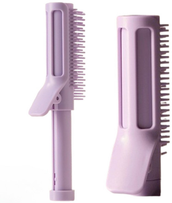 프라홈 휴대용 미니 접이식 매직 헤어 롤브러쉬, 1개, 퍼플