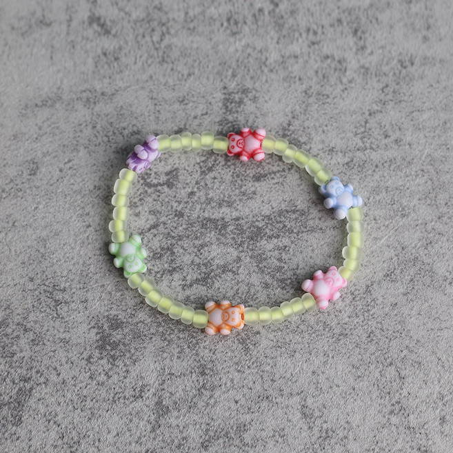 어린이 곰돌이 야광 합장주, 1개, 04 노랑색