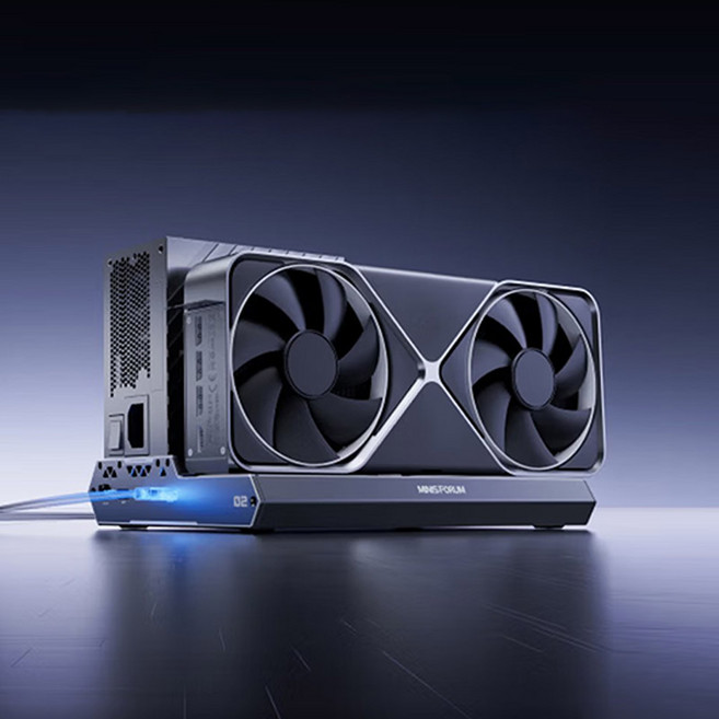 [브랜듀어]MINISFORUM DEG2 썬더볼트 5 그래픽카드 도킹 스테이션 Oculink 듀얼모드 외장 그래픽도크