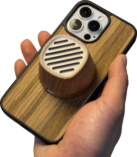 MTM 무선충전 블루투스 스피커 맥세이프 탈부착 마그네틱 미니 감성 우드 스피커, WOOD98, 단품