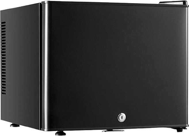 OFA BC-20A 晶片製冷 低噪音運行 環保材質 安全童鎖設計 適用於宿舍、酒店, 黑色, 20L半導體冷藏小冰箱