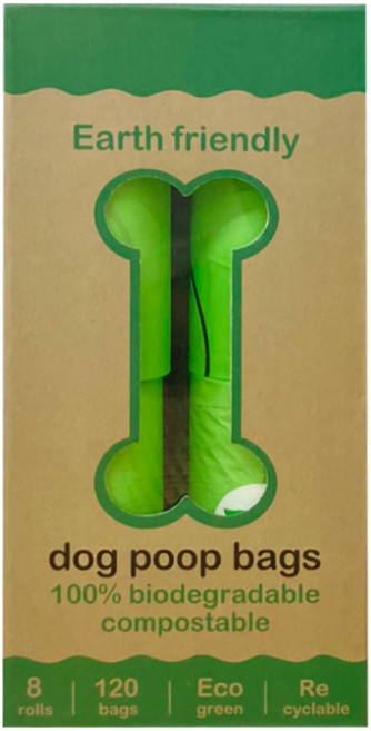 Earth friendly dog poop bags 100% biodegradable compostable, 1個, 可分解玉米澱粉撿便袋8卷(120張)盒裝, 15張
