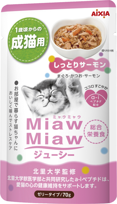 AIXIA 愛喜雅 妙喵 12個月以下幼貓主食軟包 70g, 1個, 30號鮭魚