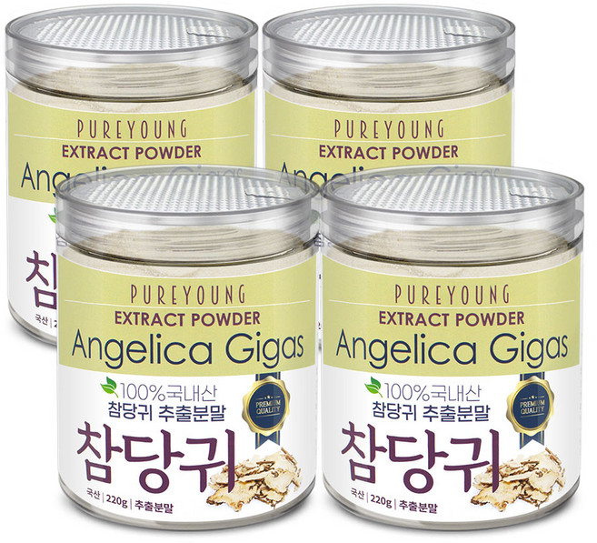 퓨어영 참당귀 추출분말 220g 당귀분말 데커신, 4개