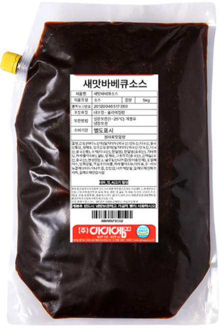 아이엠소스 숯불바베큐치킨소스 지코바스타일양념 새맛 업소용 대용량 박스상품, 5kg, 4개