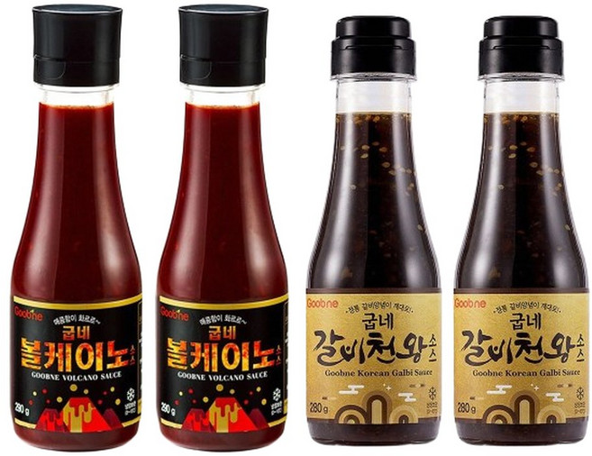 굽네 볼케이노 갈비천왕 소스 KIT(볼케이노2+갈비천왕2) PD20, 4병, 570ml
