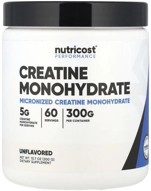 Nutricost 운동 능력 크레아틴 일수화물 무맛 300g(10.7oz) NCS-57186, 300g, 1개 - 쿠팡