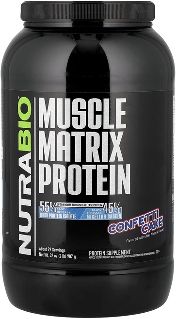 뉴트라바이오 NutraBio Muscle Matrix Protein Confetti Cake 2 lb 907 g, 뉴트라바이오 NutraBio, Muscle Matrix, 907g, 1개 - 쿠팡