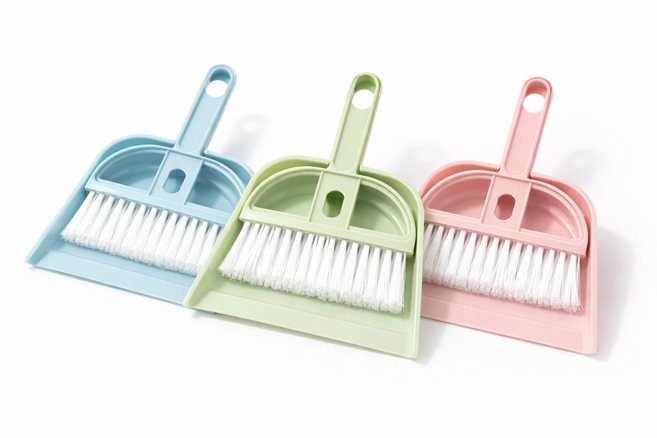 벨류트 미니 빗자루 쓰레받기 청소세트 3종세트 그린 블루 핑크, 블루+핑크+그린, 1세트