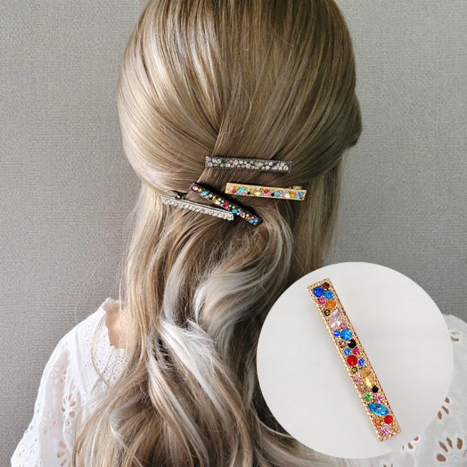 MISS21 파피오 일자 큐빅 악어핀 헤어핀 머리핀 (hp1707)