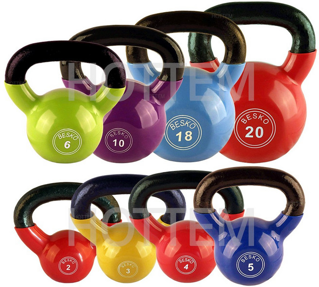 핫템 컬러코팅 케틀벨 스윙 전신 근력운동, 1개, 2kg, 레드