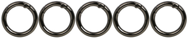 오픈형오링 열쇠고리 키링, 내경31mm, 5개, 건블랙