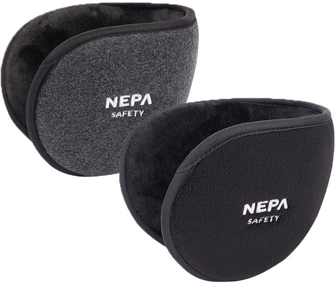 네파NEPA 세이프티 방한 귀마개 1+1 그레이 블랙 겨울 등산 낚시 자전거 골프, 블랙+그레이, 1개