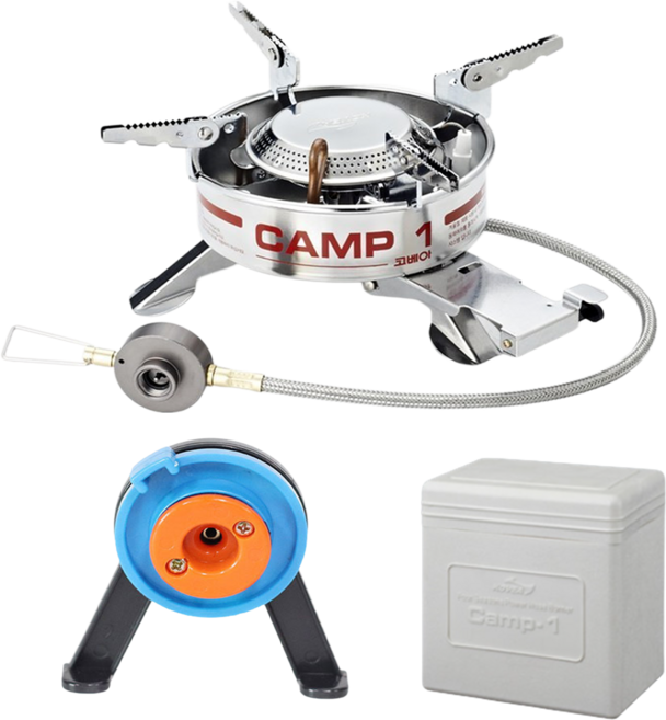 코베아 캠프 1 캠프원 미니 소형 버너 스토브 kgb-9703 이소 가스 부탄, 캠프1+부탄용어뎁터, 1개