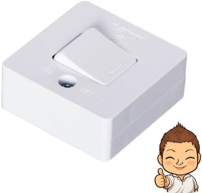 국산 1구 스위치 노출형 텀블러 똑딱이 사각스위치, 1개