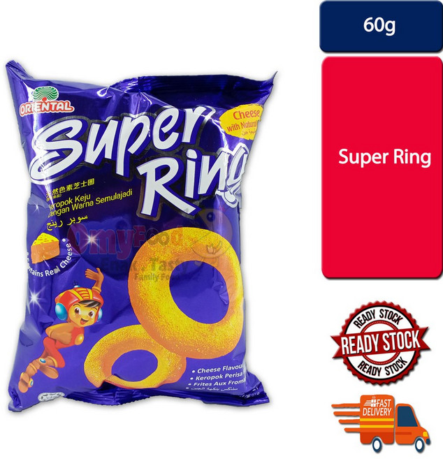 오리엔탈 수퍼링 치즈링 치즈 과자 Oriental Super Ring Cheese Ring Snack 60g x 5개