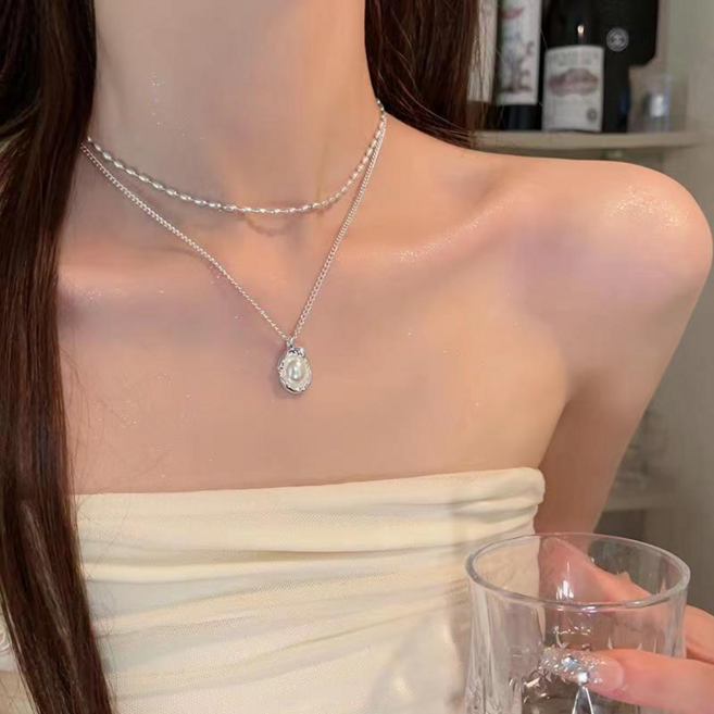 칠성작 진주 펜던트 목걸이 여 이중 디자인 럭셔리 미니멀 개성 미니멀 체인 CJR-SS3264