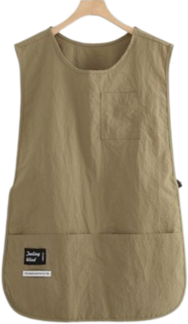 수티풀 롱버전 예쁜 조끼형 방수 주방 카페 바리스타 앞치마, 1개, 다크베이지