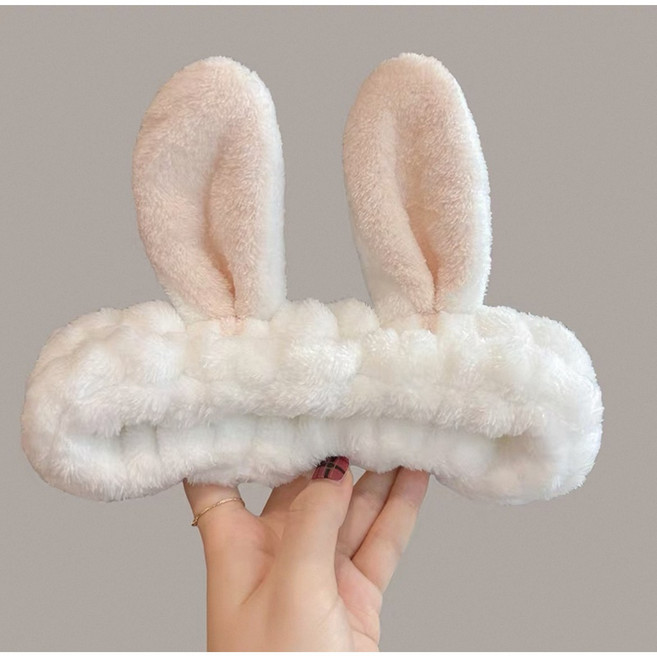 귀여운 동물 캐릭터 세안밴드 클렌징 머리띠 1+1, 2개, 토끼(화이트)