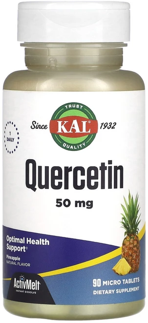 KAL 케르세틴 파인애플 50mg 90마이크로 태블릿, 1개, 90정 - 쿠팡