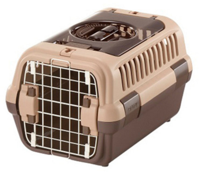 릿첼 반려동물 캠핑 켄넬 더블도어 이동장, 다크브라운, 1개