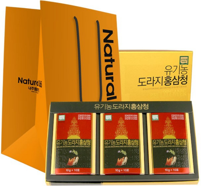 유기농도라지사용/ 부모님선물세트/ 짜먹는 배 즙/ 도라지홍삼청10g-30EA 스틱형 스마트세일즈, 300g, 5박스