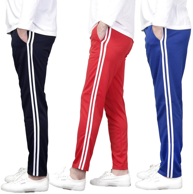 봉라샵 2선 두줄 슬림핏 트레이닝 바지