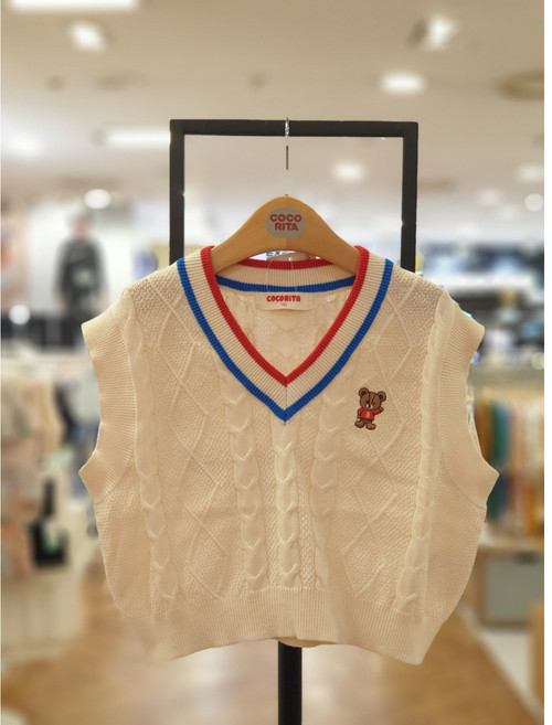 코코리따 24년봄신상품 꽈배기 포인트 베스트75% CEVK242E5 동수원