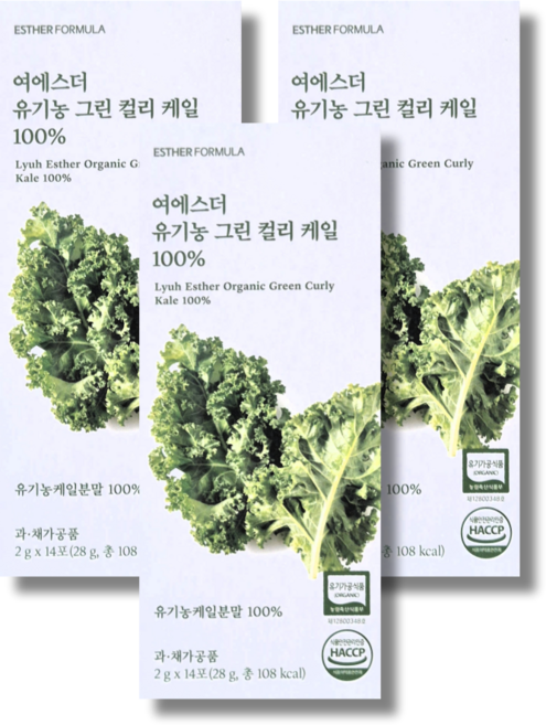 여에스더 유기농 그린 컬리 케일 100%, 3박스, 28g