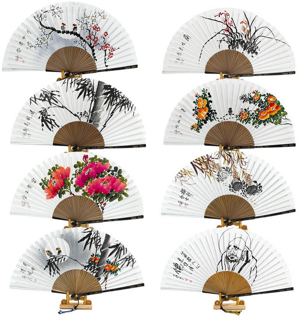 (주)파앤카코리아 남정 오죽선 한지 친필 접 부채, 1개, N20친필남정수공조각-대31.5형-능소화+매듭