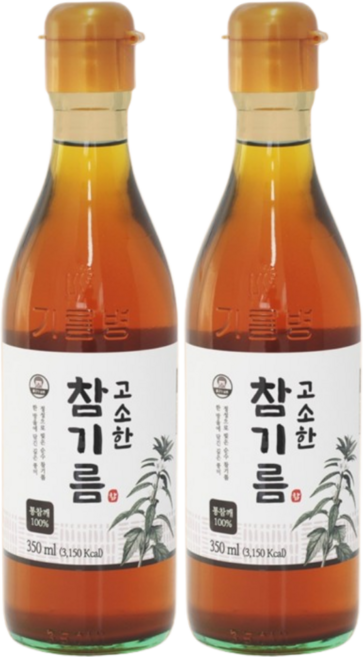 저온압착 무첨가 프리미엄 참기름 350ml+350ml, 2개, 350ml
