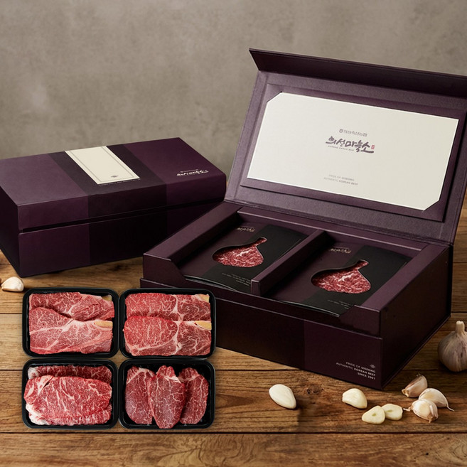 [의성축산농협]의성마늘소 명품 선물세트 2호(1++등급 등심 500g X 2 안심500g 채끝500g), 1개