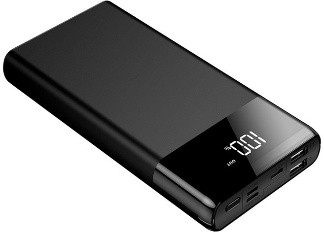 보조 배터리 합금 66W 초고속 충전 30000mAh 대용량 초슬림 초경량 멀티단자 보조배터리, 카본 블랙