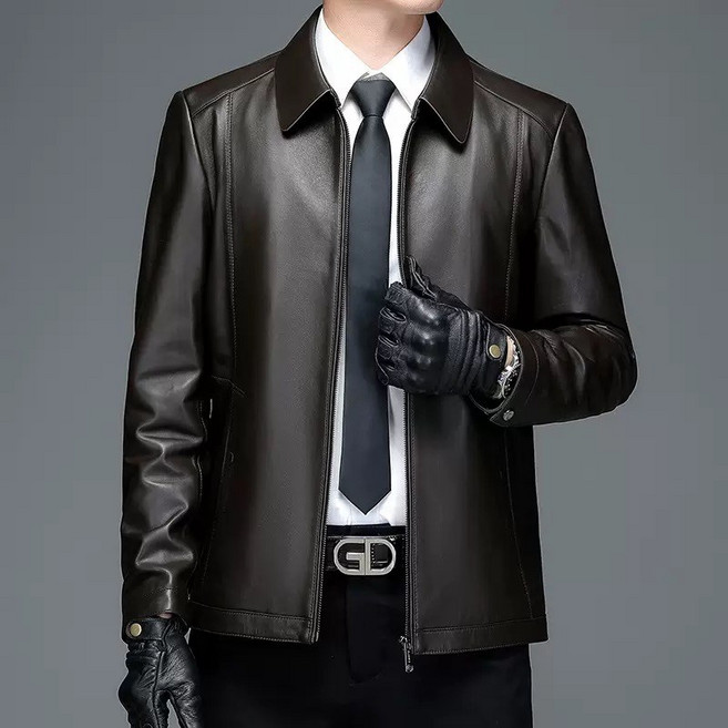 가죽 재킷 남자 라이딩 가죽 재킷 중장년 봄 가을 캐주얼 도톰한 라이더 자켓 비지니스 코트 스타일리쉬 빅사이즈 외투 심플