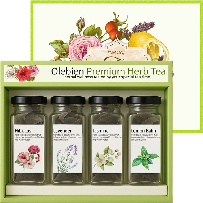 올레비엔 허브차, 1세트, 러블리 시리즈  4종 15티백세트 총60티백