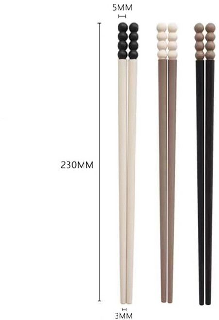 행운 일식 일본 항균 고급 PET젓가락 혼합색상 3개입, 1세트, 1번