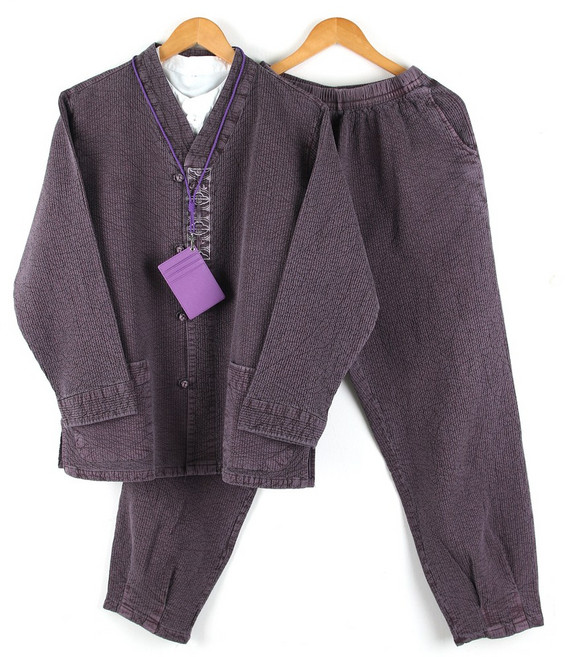 국내제작 면 100% 이중지 남자생활한복 V넥 공용 개량한복 남자한복코디 한벌세트