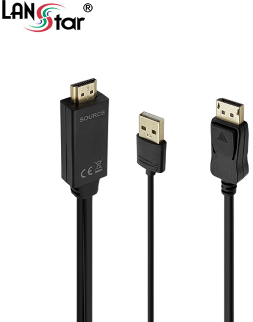 랜스타 HDMI to DisplayPort 모니터케이블, 2m, 1개