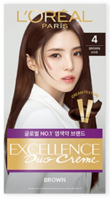 로레알파리 엑셀랑스 크림 더블튜브 염모제, 4호 브라운, 20개
