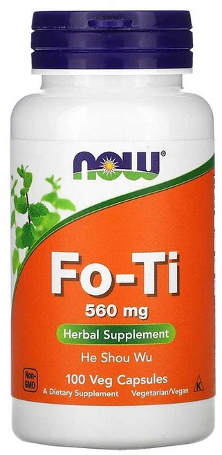 나우푸드 Fo-Ti He Shou Wu 560mg 100 캡슐 식물성 비건 식이섬유, 1개, 100정 - 쿠팡