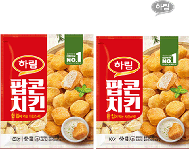 하림 팝콘 치킨 650g+180g, 830g, 1개