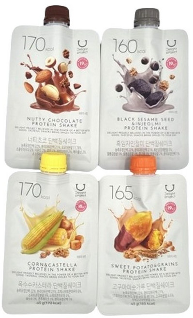 딜라이트 프로젝트 단백질 쉐이크 4종 세트, 180g, 2세트
