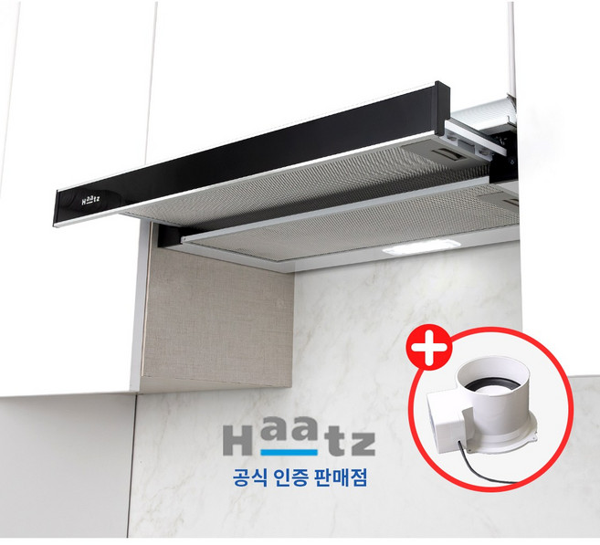 [전국설치]하츠 레인지후드 전동댐퍼 장착 타입 블랙 후황, 단순배송상품, G60 BL(D)