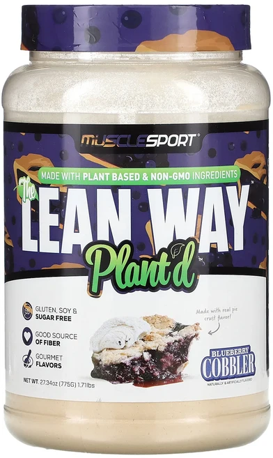 MuscleSport 린 유청 플랜트드 블루베리 코블러 775g(1.7lb), MuscleSport린유청플랜트드블루베리코블러775g1, 775g, 1개 - 쿠팡