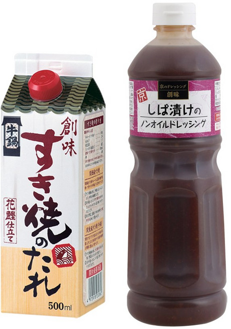 스키야키 소스 500ml + 시바즈케 드레싱 1L 세트 - 스끼야끼 폰즈 드레싱 소고기 불고기 전골 소스, 1개