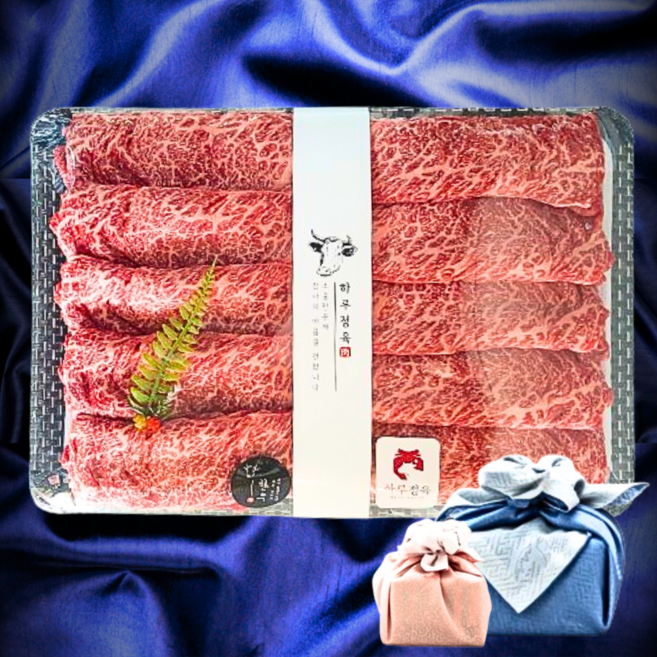 투뿔한우 꽃등심 선물세트 추석 설명절 이바지(한우1++ BMS7이상), 꽃등심세트 1200g / 보자기포장, 1세트