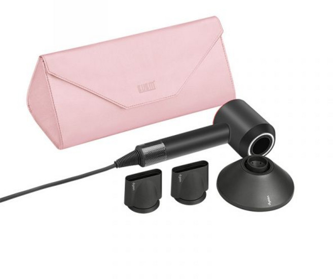 다이슨 호환 헤어 드라이기 삼각 하드 파우치 케이스 휴대용 출장용 수납 보관 가방 D15, 1개, 핑크