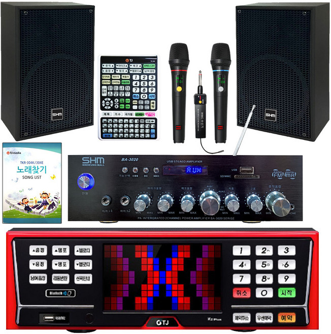 TJ미디어 K10 가정용반주기풀SET 악보표출 가수육성메들리 최신곡 6만여곡 TJ K10 가정용노래방기기 신흥몰, K2 SET/무선MIC2/리모컨