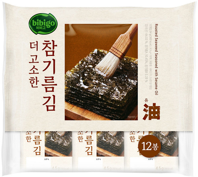 비비고 더 고소한 참기름김, 54g, 3개