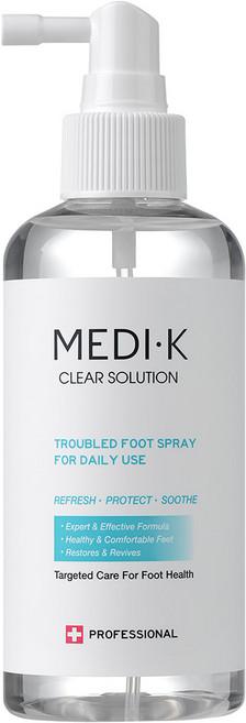 약국입점 의약외품 메디케이 클리어솔루션 초대용량 250ml 풋스프레이 손발톱 발바닥 발가락 냄새제거 약, 1개, 1개입